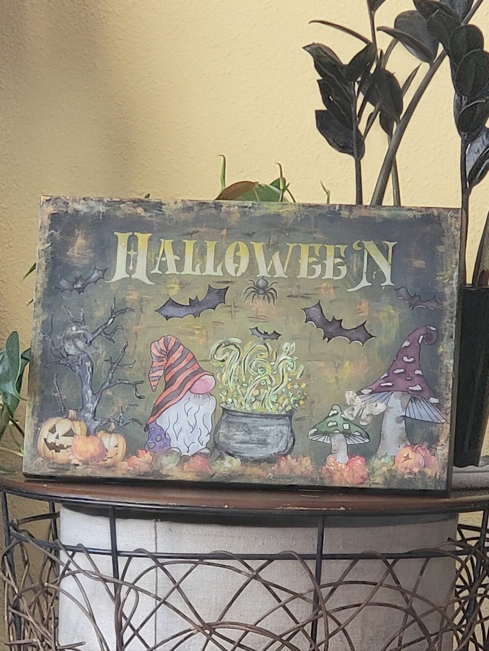 Halloween Holiday Decor Wall Art in Black & Orange - Picture 1 of 2